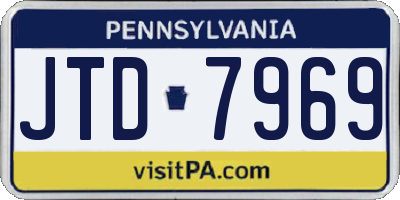 PA license plate JTD7969
