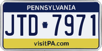 PA license plate JTD7971