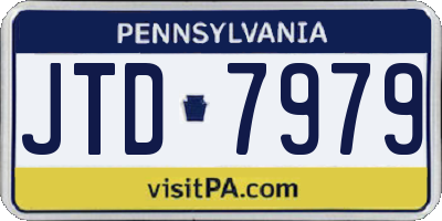 PA license plate JTD7979