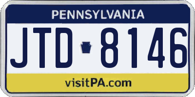 PA license plate JTD8146