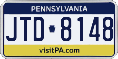 PA license plate JTD8148
