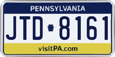 PA license plate JTD8161