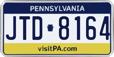 PA license plate JTD8164