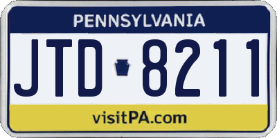 PA license plate JTD8211