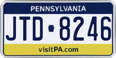 PA license plate JTD8246