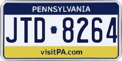 PA license plate JTD8264