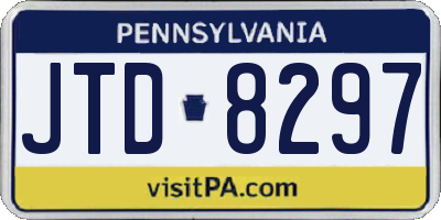PA license plate JTD8297