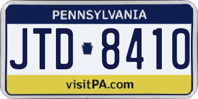 PA license plate JTD8410