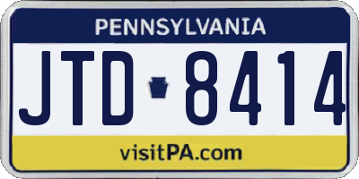 PA license plate JTD8414