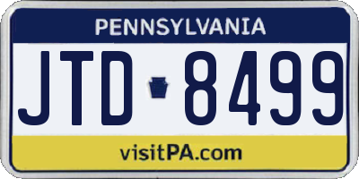 PA license plate JTD8499