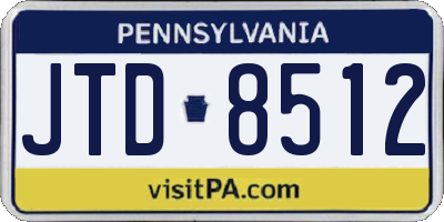 PA license plate JTD8512