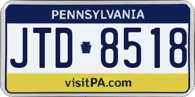 PA license plate JTD8518