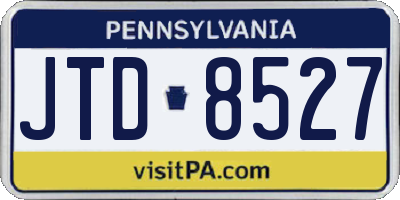 PA license plate JTD8527