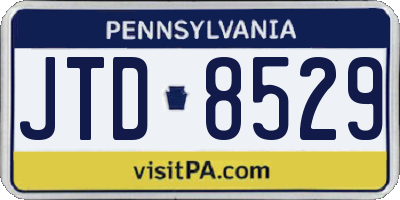 PA license plate JTD8529