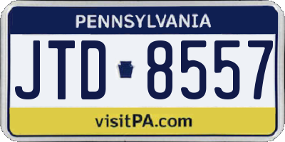 PA license plate JTD8557