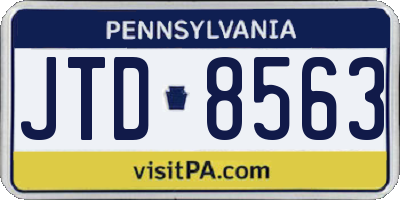 PA license plate JTD8563
