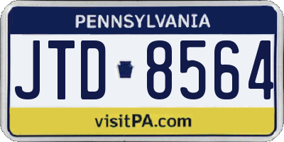 PA license plate JTD8564