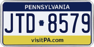 PA license plate JTD8579