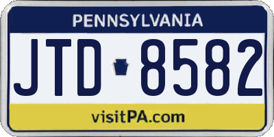 PA license plate JTD8582