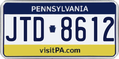 PA license plate JTD8612