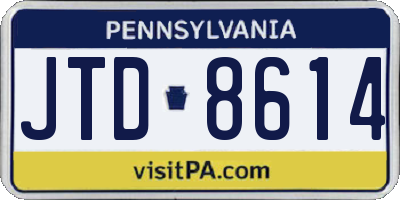PA license plate JTD8614
