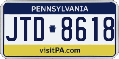 PA license plate JTD8618