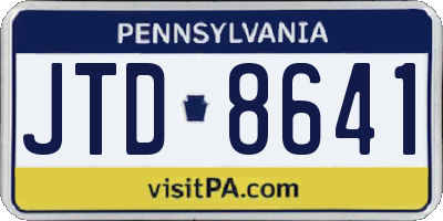 PA license plate JTD8641