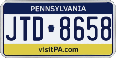 PA license plate JTD8658