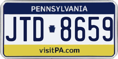 PA license plate JTD8659