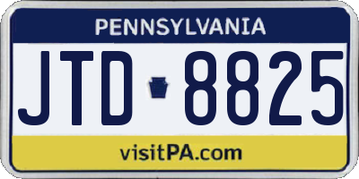 PA license plate JTD8825