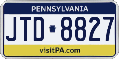 PA license plate JTD8827