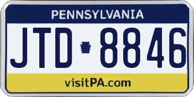 PA license plate JTD8846