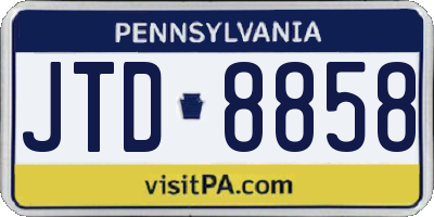 PA license plate JTD8858