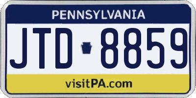 PA license plate JTD8859