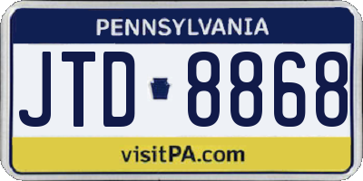 PA license plate JTD8868