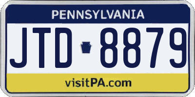 PA license plate JTD8879