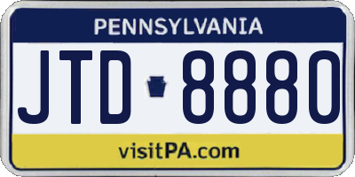 PA license plate JTD8880