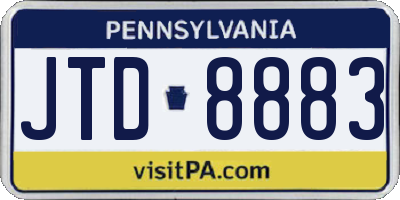 PA license plate JTD8883
