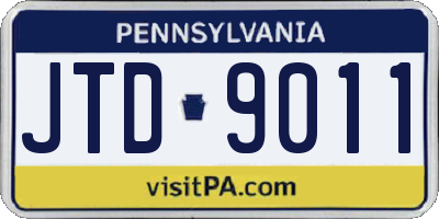 PA license plate JTD9011