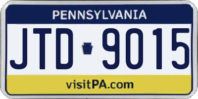 PA license plate JTD9015