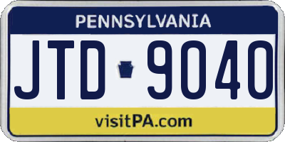 PA license plate JTD9040