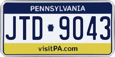 PA license plate JTD9043