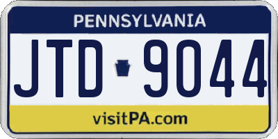 PA license plate JTD9044