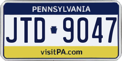 PA license plate JTD9047