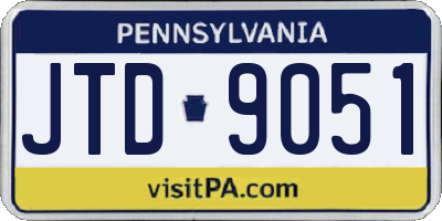 PA license plate JTD9051