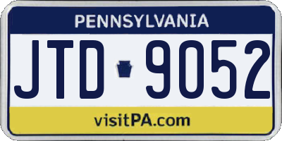 PA license plate JTD9052
