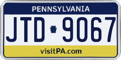 PA license plate JTD9067
