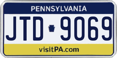 PA license plate JTD9069