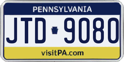 PA license plate JTD9080