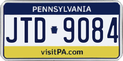 PA license plate JTD9084